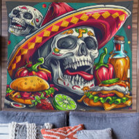Tapiz de cráneo de Cinco de Mayo personalizado