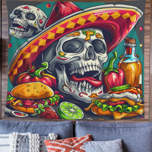 Tapiz de cráneo de Cinco de Mayo personalizado