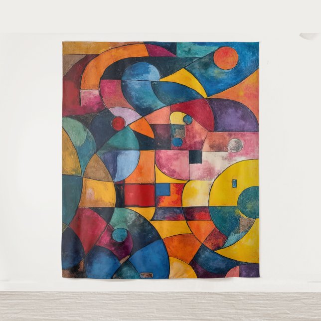 Tapiz de Cubismo de Colores 3 (Anverso)