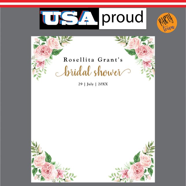 Tapiz de ducha de boda floral de acuarela rosa (Please bring a book
There’s no need for a card
We will read every night
In the house; in the yard
)