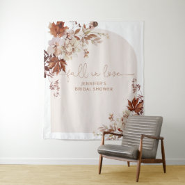 Tapiz de ducha nupcial boho de otoño enamorarse