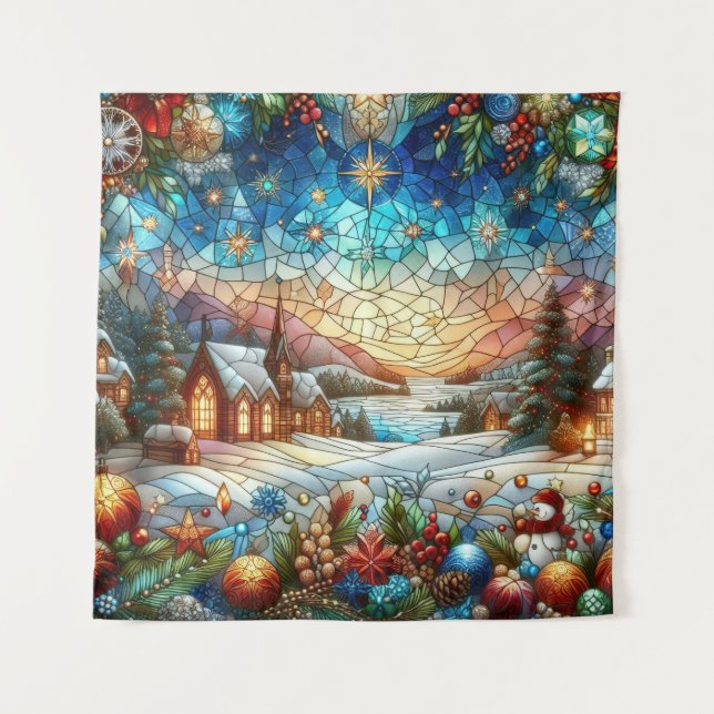 Tapiz De Escena De Vidrio Manchado (Anverso)