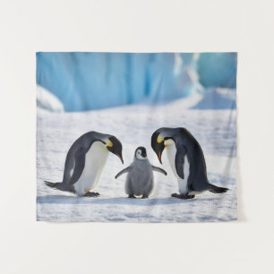 Tapiz de familia de pingüinos