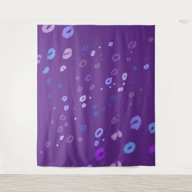 Tapiz de Fiesta con Estampado de Leopardo Morado (Anverso)