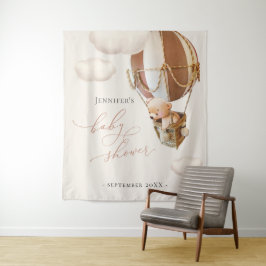 Tapiz de fiesta de globos de osos neutrales en cua