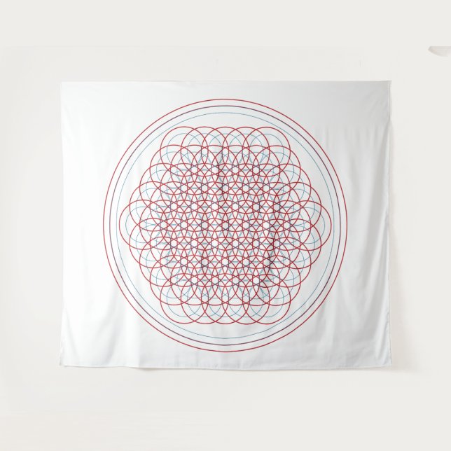 Tapiz de Flor de Vida Multidimensional (Anverso (horizontal))