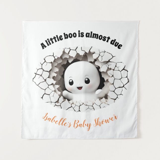 Tapiz de fondo Baby Shower de Peeking Boo Ghost (Anverso)