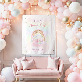 Tapiz de fondo Baby Shower para Chica arcoíris de 