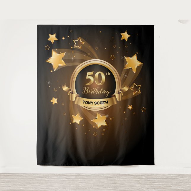 Tapiz de fondo de banner de fiesta de cumpleaños c (Anverso)