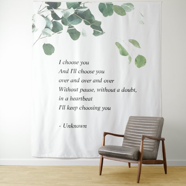 Tapiz de fondo de boda acuarela eucalipto (In situ)