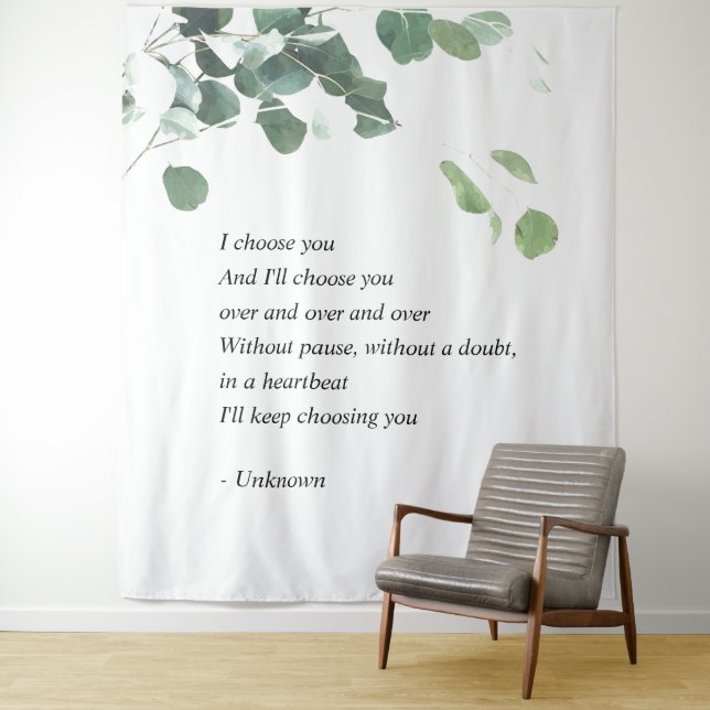 Tapiz de fondo de boda acuarela eucalipto (In situ)