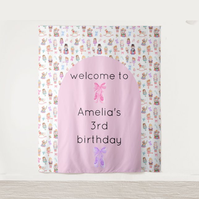 Tapiz de fondo de cumpleaños de nutcracker (Anverso)