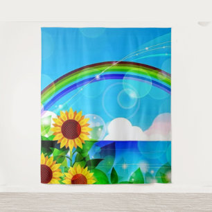 Tapiz de fondo de fotografía de girasol divertido