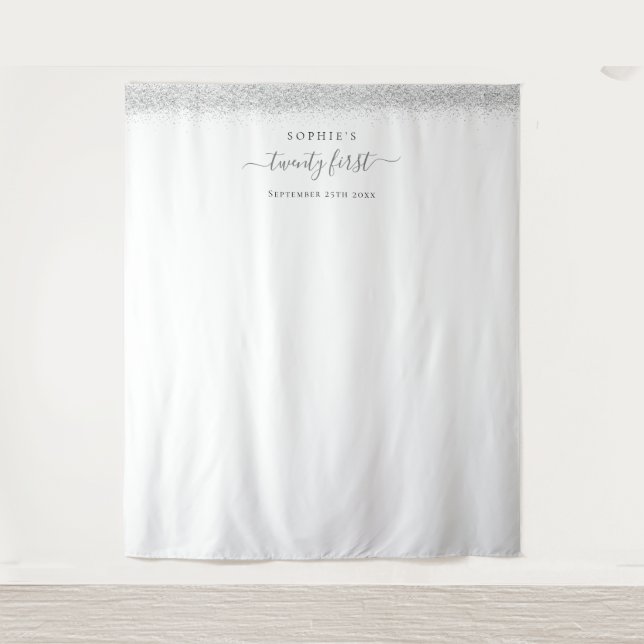 Tapiz de fondo de plata con purpurina para fotos d (Anverso)