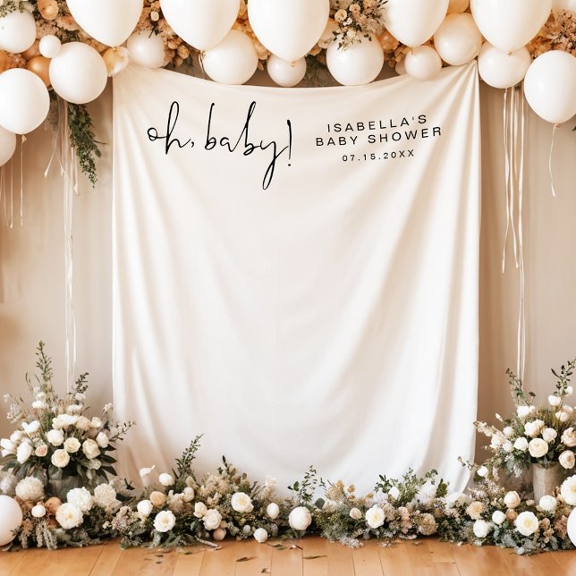 Tapiz de fotos de Baby Shower mínimo moderno de AD (Subido por el creador)