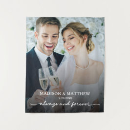 Tapiz de fotos de boda Siempre y Para Siempre