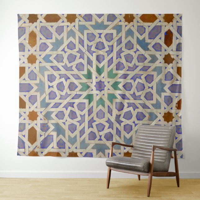 Tapiz de geometría árabe mediano (127 cm x 152 cm) (In situ (horizontal))