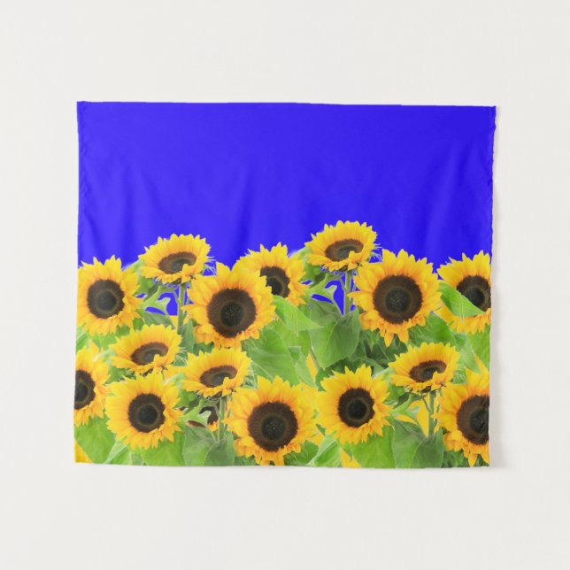 Tapiz de girasoles - Colores de bandera de Ucrania (Anverso (horizontal))