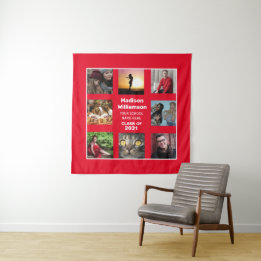 Tapiz de graduación 8 Collage de fotos Clase del a