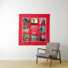 Tapiz de graduación 8 Collage de fotos Clase del a