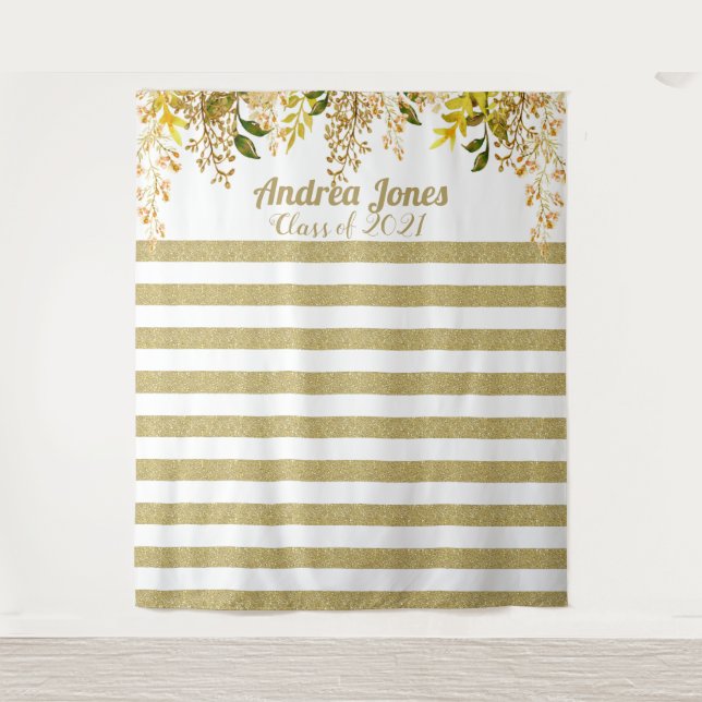 Tapiz de graduación de rosa dorada (Anverso)