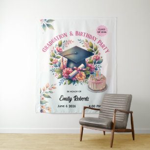 Tapiz de Graduación y Cumpleaños – Doble Cel Flora