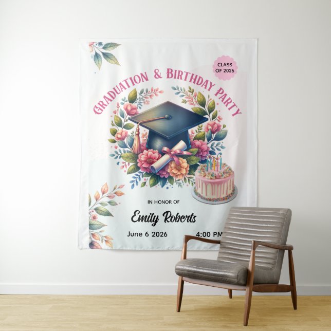 Tapiz de Graduación y Cumpleaños – Doble Cel Flora (In situ)