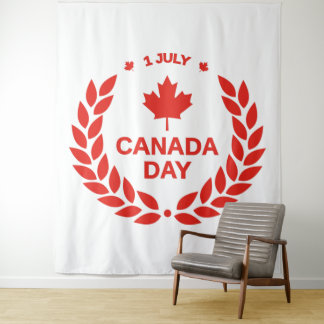 Tapiz de guirnalera en el Día de Canadá