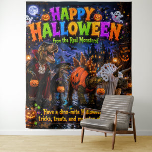 Tapiz de Halloween de dinosaurios/Dinosaurios de H