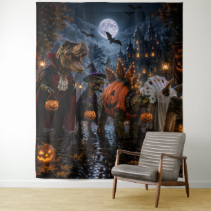 Tapiz de Halloween de dinosaurios/Dinosaurios de H