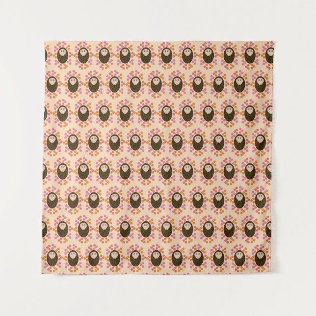 Tapiz de Hedgehog y Flores Sleepy (Anverso (horizontal))