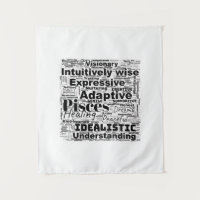 Tapiz de inspiración de zodiaco de Word Pisces