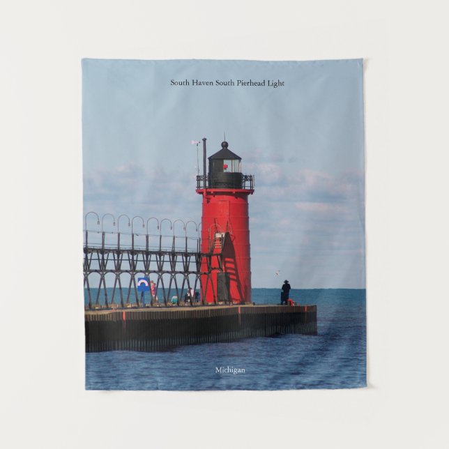 tapiz de la luz del malecón sur de South Haven (Anverso)
