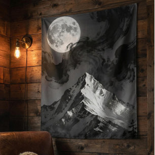 Tapiz de la Montaña a la Luz de la Luna Nubes de
