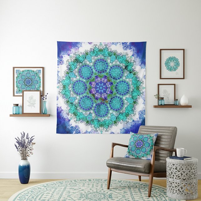 Tapiz de mandala azul (Subido por el creador)