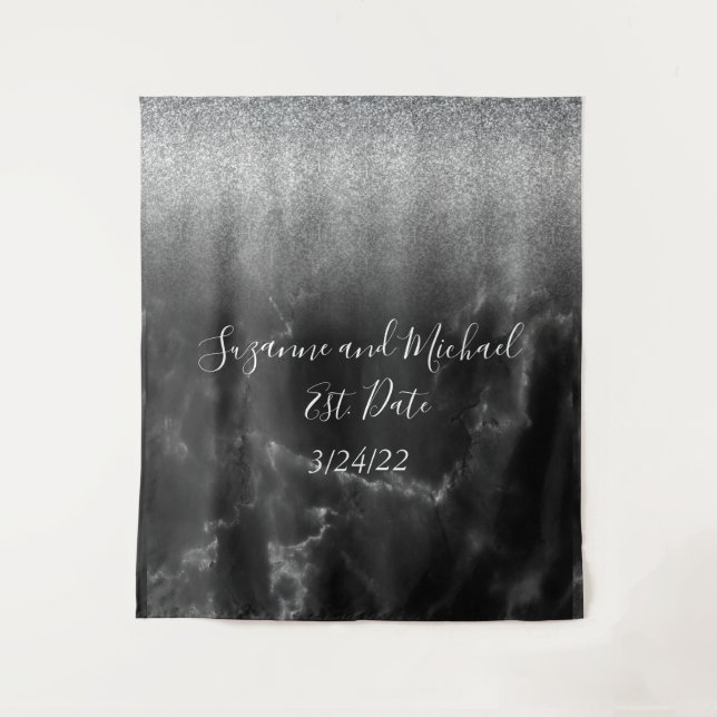 Tapiz de mármol elegante y negro (Anverso)