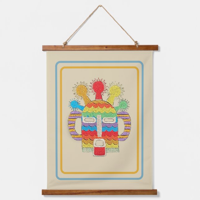 Tapiz de máscara de huma de Diablo - fondo beige (Anverso)