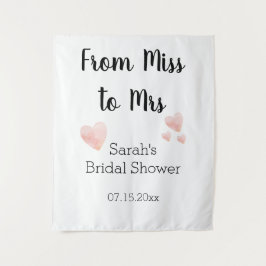 Tapiz De Miss a Sra. Black and White Bridal Shower