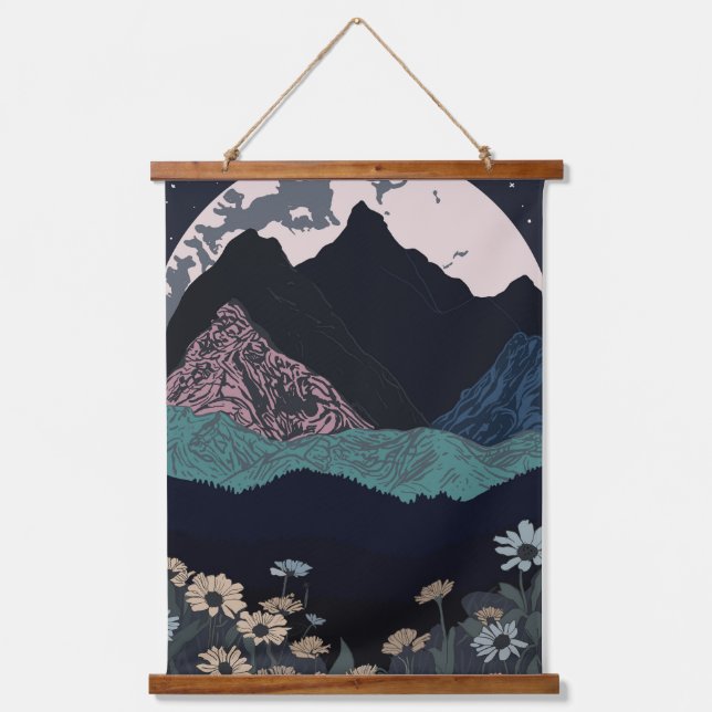 Tapiz de montaña - Arte de pared de flores silvest (Anverso)