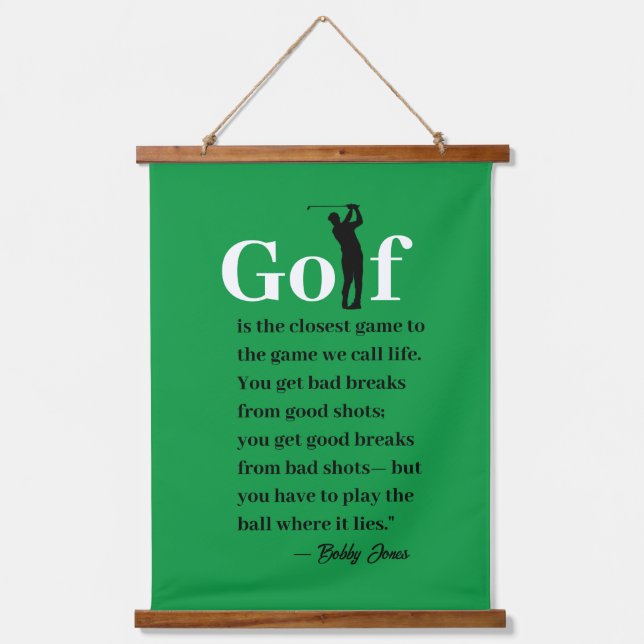 Tapiz De Muro De Cotizaciones De Golf De Madera To (Anverso)