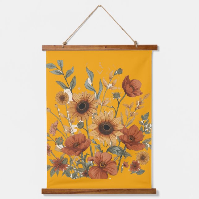 Tapiz de Muro Floral Boho - Sunflower (Anverso)