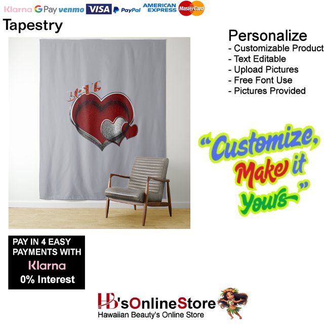 Tapiz de negocios Gris y Heart Magic Extra-Large (Heart Magic Gray Business Tapestry Extra-Large.)