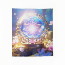 Tapiz de Orb de Cristal Forestal Encantado