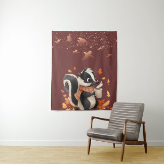 Tapiz de Otoño y Mapanche Acogedor | Animal Cute d