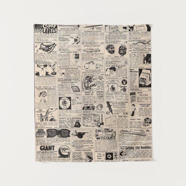 Tapiz de páginas de anuncios clasificadas de histo (Anverso)