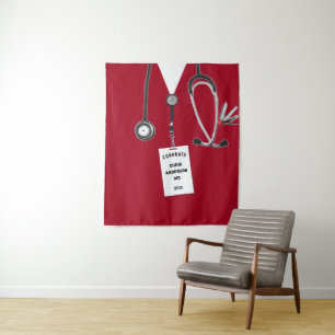 Tapiz de pancarta de graduación de médico de la fa