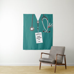 Tapiz de pancarta de graduación de médico de la fa