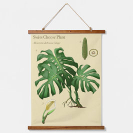 Tapiz de pared botánico de Monstera Swiss Cheese
