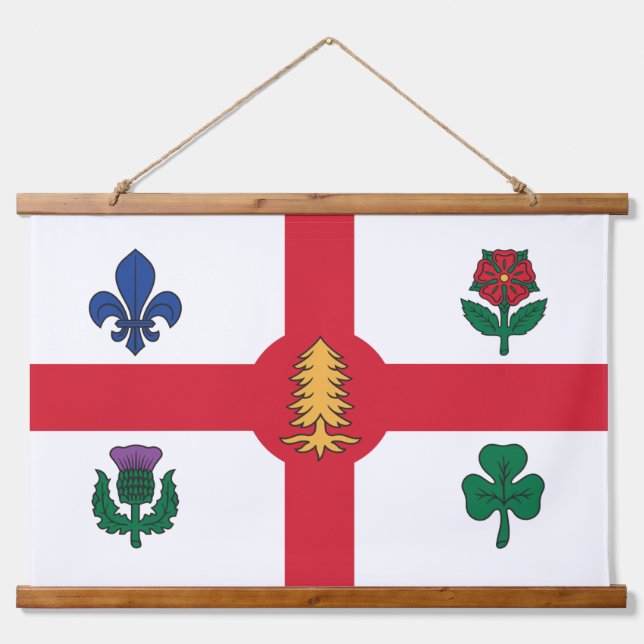 Tapiz de pared con bandera de Montreal, Quebec (Anverso )