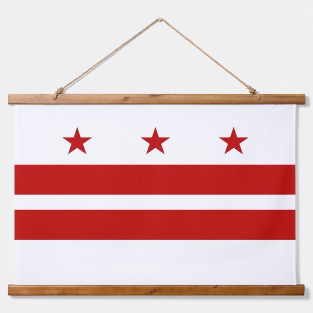 Tapiz de pared con bandera de Washington DC, EE.UU (Anverso )